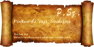 Podhorányi Szabina névjegykártya