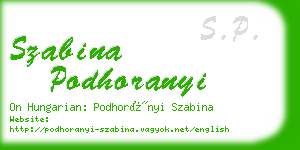 szabina podhoranyi business card